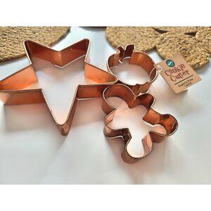 Wilton Copper Cookie Cutters Set Of 3 Assorted Shapes Vintage Kitchenware